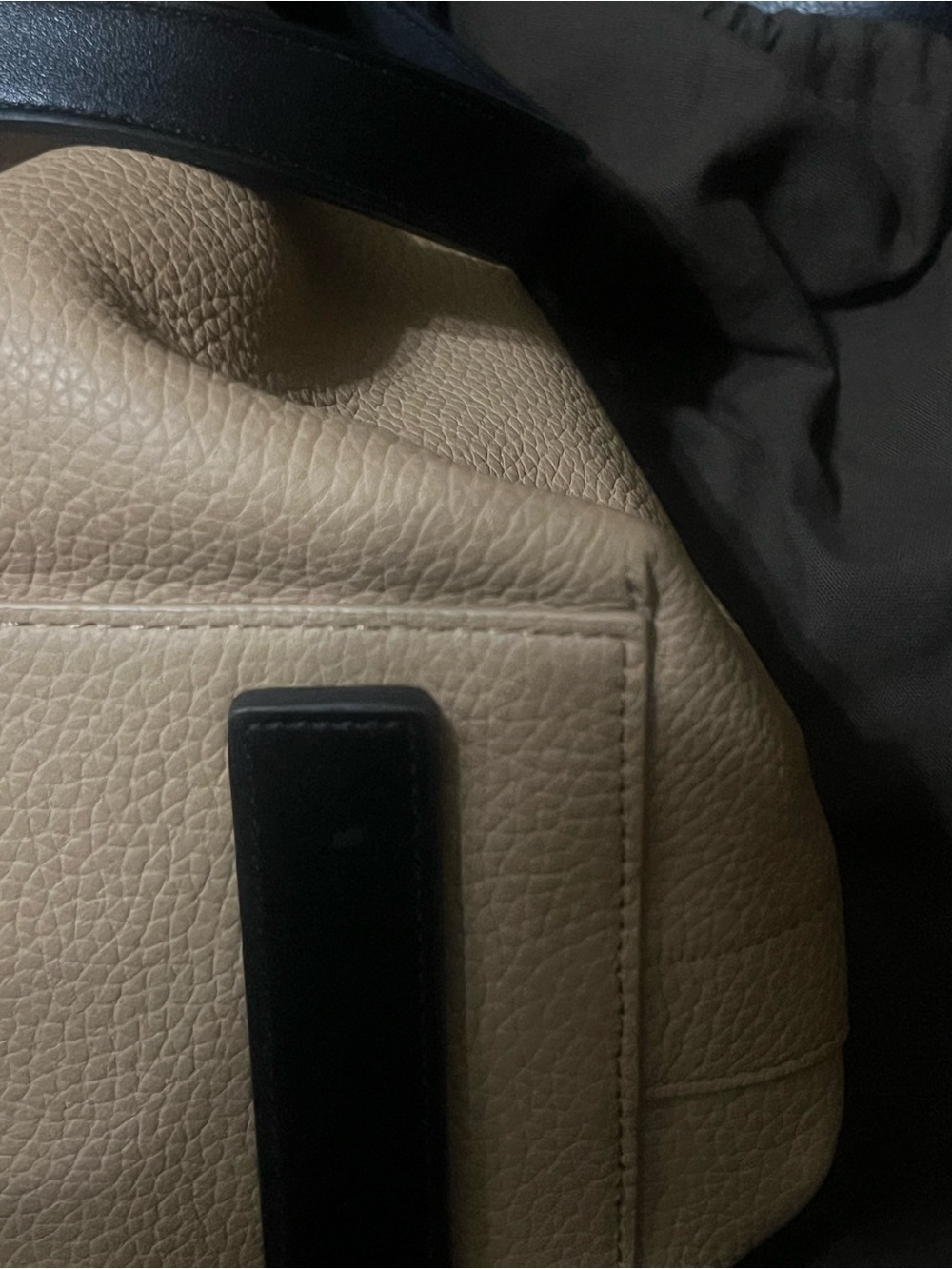 All Saints Beige Tan Leather Tote with Black Handles - Picture 12 of 13